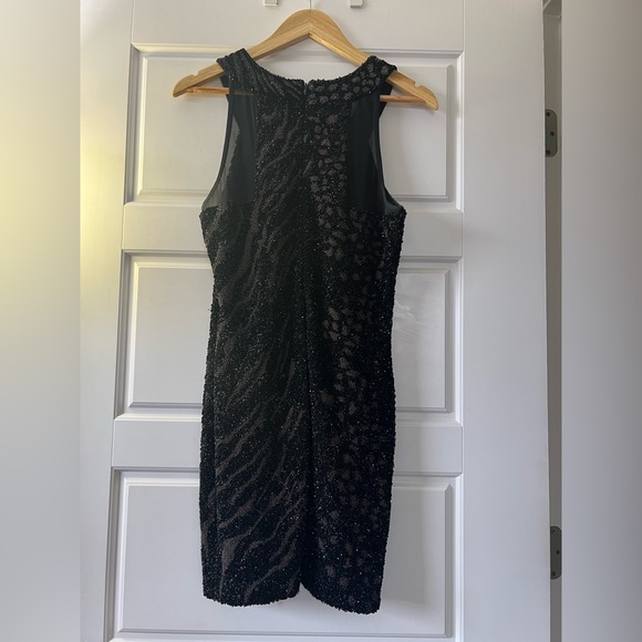 AllSaints Shia hand embellished, mixed metal and animal print mini dress size 10 - Picture 8 of 14